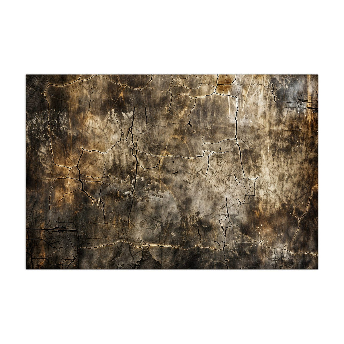 Küchenrückwand aus Glas Rissige Erdtöne im Hochformat, Motiv bildfüllend von vorn
