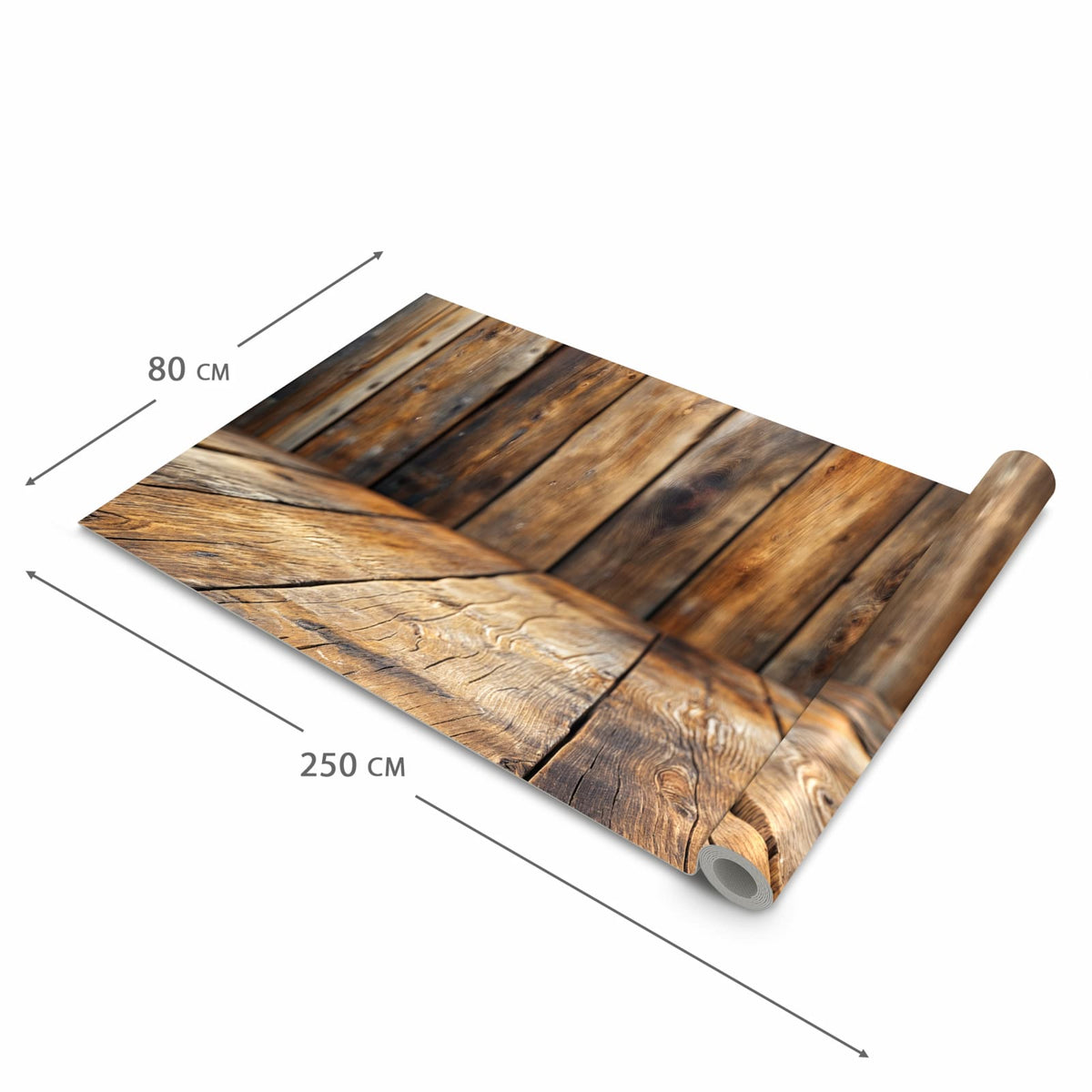Waschbarer Küchenläufer mit Motiv Holzbodenoptik in der Größe 60x120 cm, angenehme Haptik