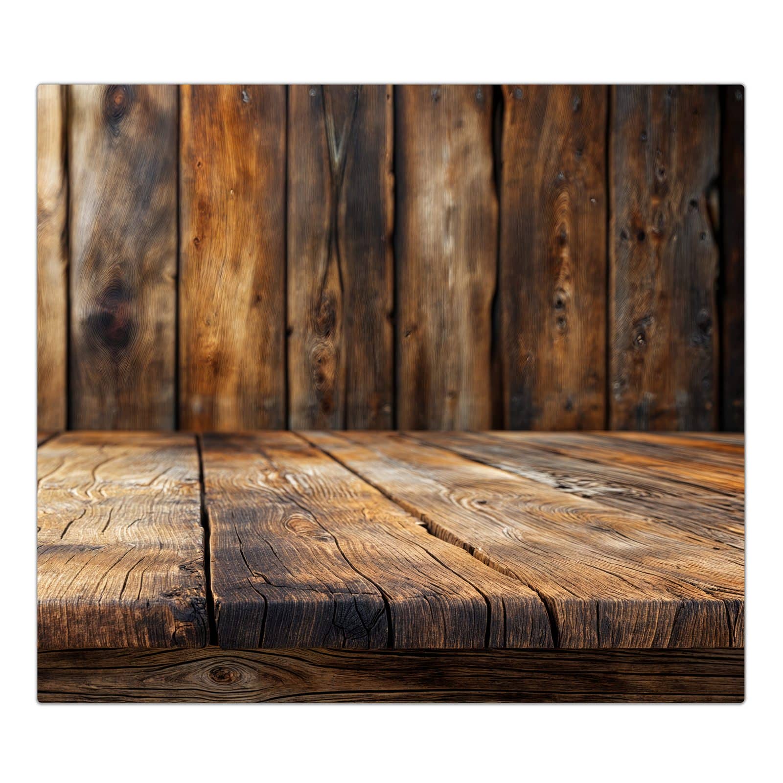 1-teilige Herdabdeckplatte mit Holzbodenoptik-Motiv in der Frontansicht #grösse_1-Teilig (60x52cm)
