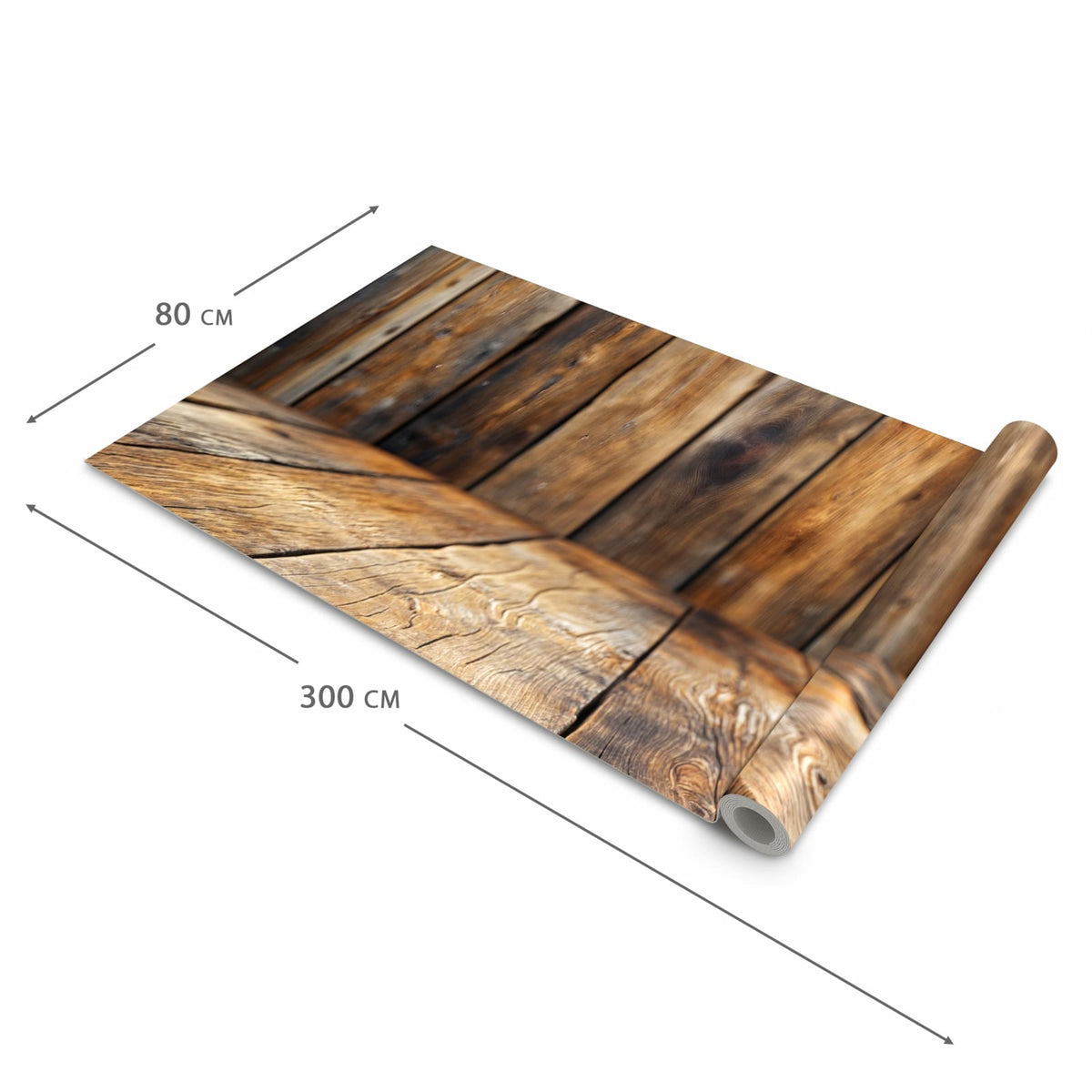 Strapazierfähiger rutschfester Küchenläufer mit Motiv Holzbodenoptik in der Größe 60x120 cm