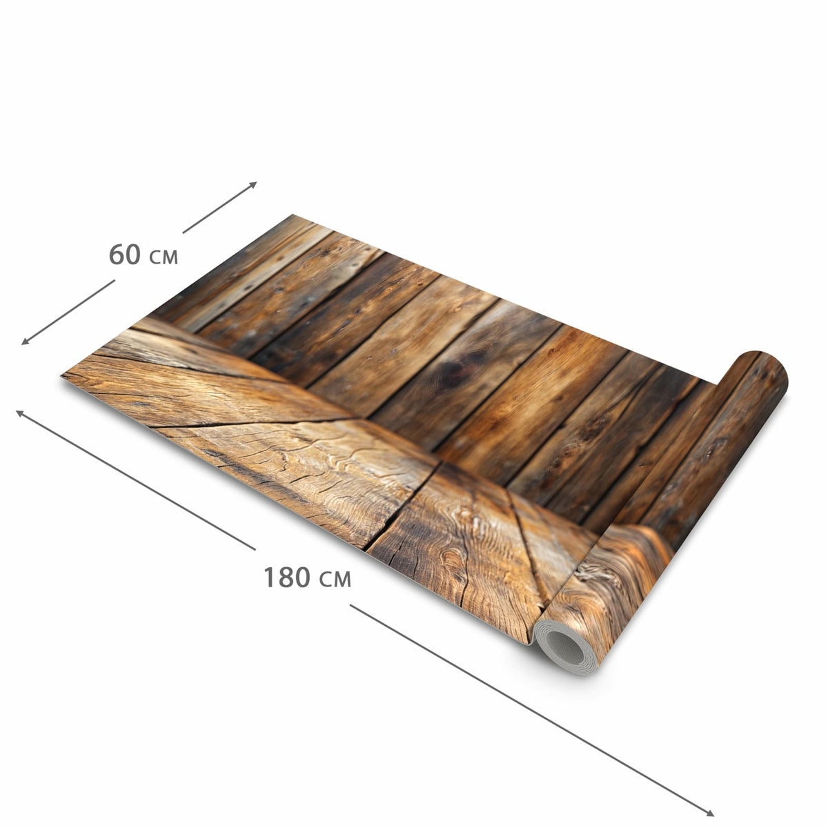 Langlebiger waschbarer Küchenteppich mit Motiv Holzbodenoptik in der Größe 60x120 cm