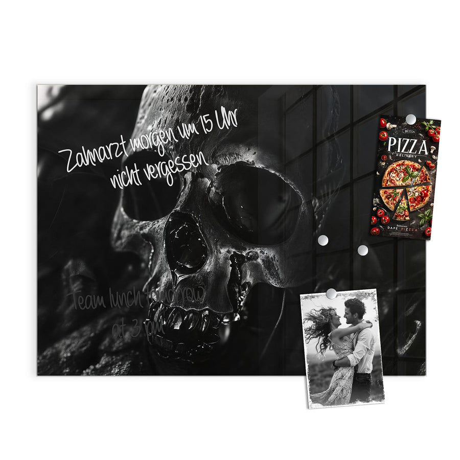 Maße Magnettafel - Dunkler Totenkopf