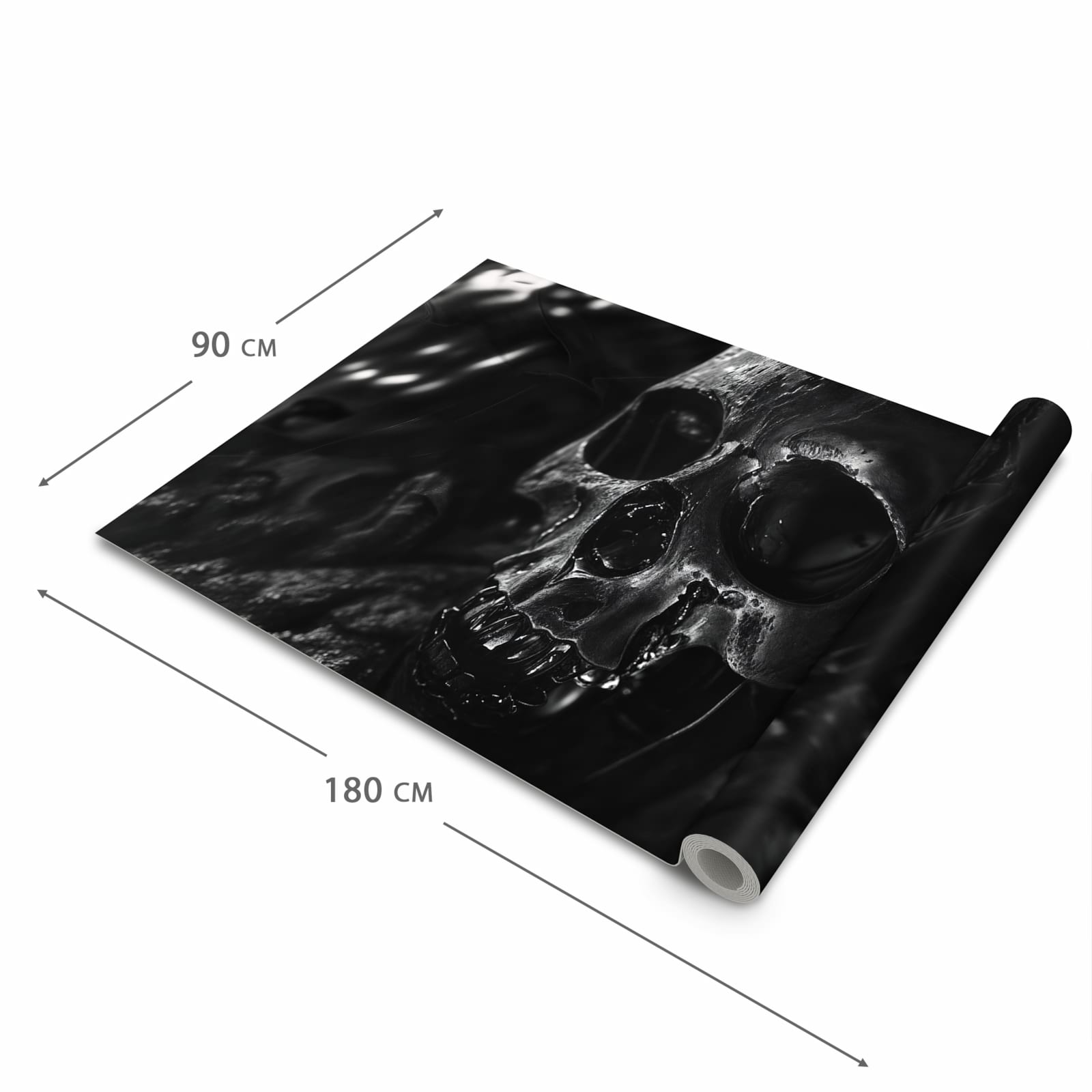 UV-beständiger rutschfester Küchenläufer mit Motiv Schädelaufnahme in der Grösse 90x240 cm