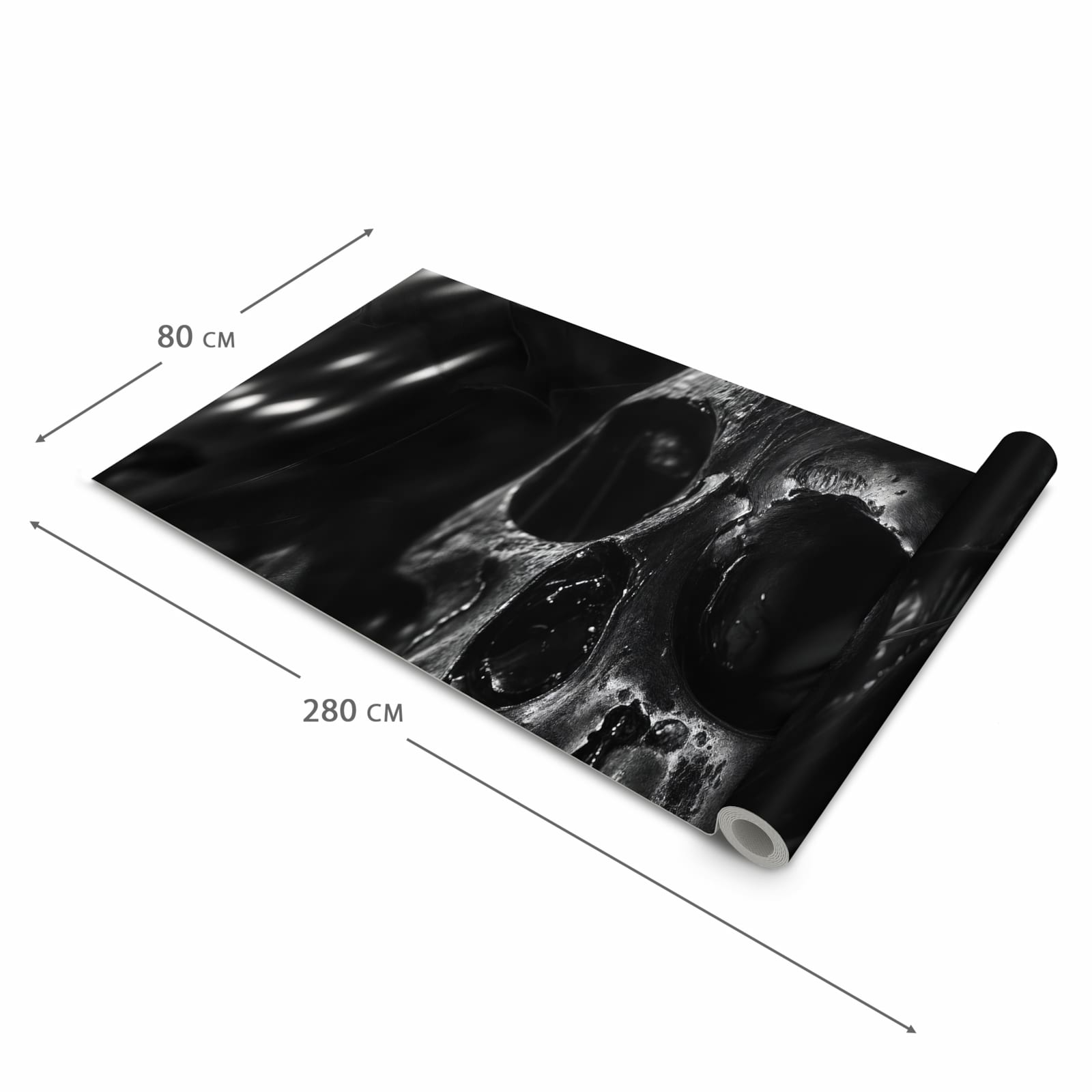 Geräuschdämpfender waschbarer Küchenläufer mit Motiv Schädelaufnahme in der Größe 90x240 cm