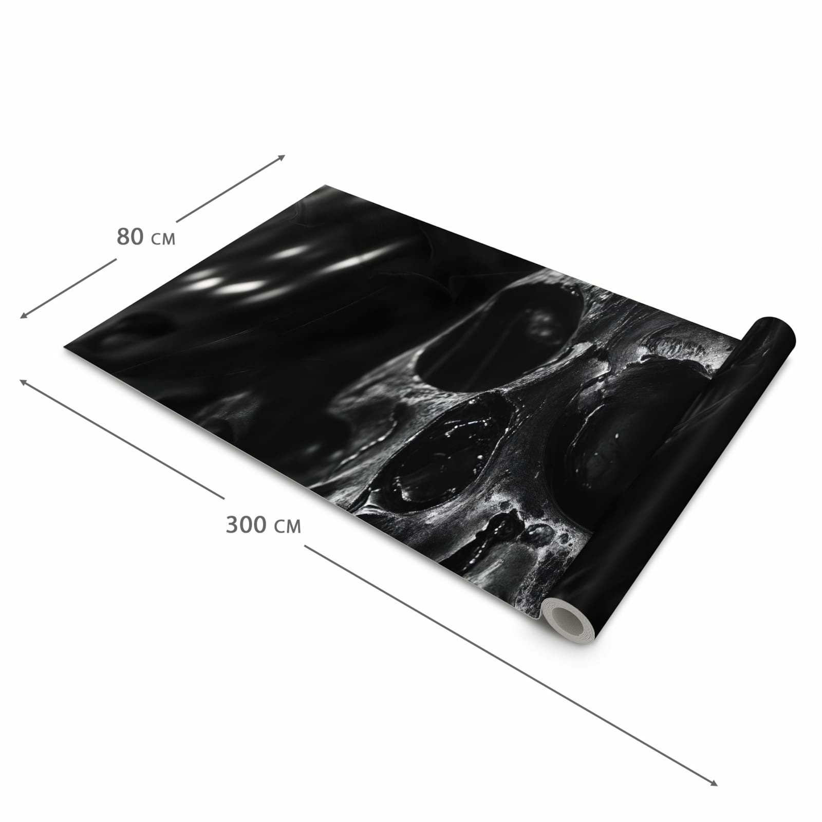 Abriebfester rutschfester Küchenläufer mit Motiv Schädelaufnahme in der Größe 90x240 cm