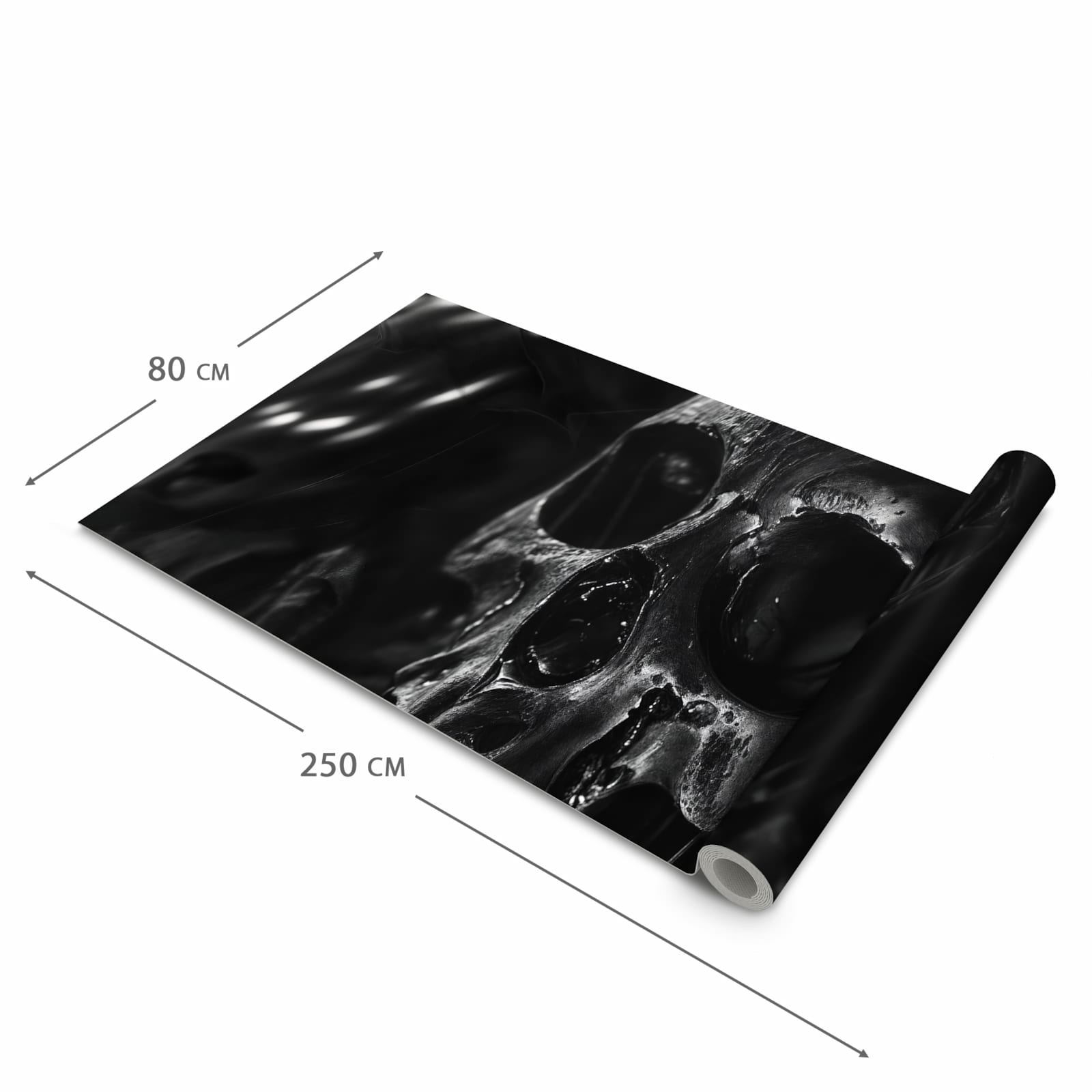 Zeitsparender Küchenläufer mit Motiv Schädelaufnahme in der Grösse 90x240 cm