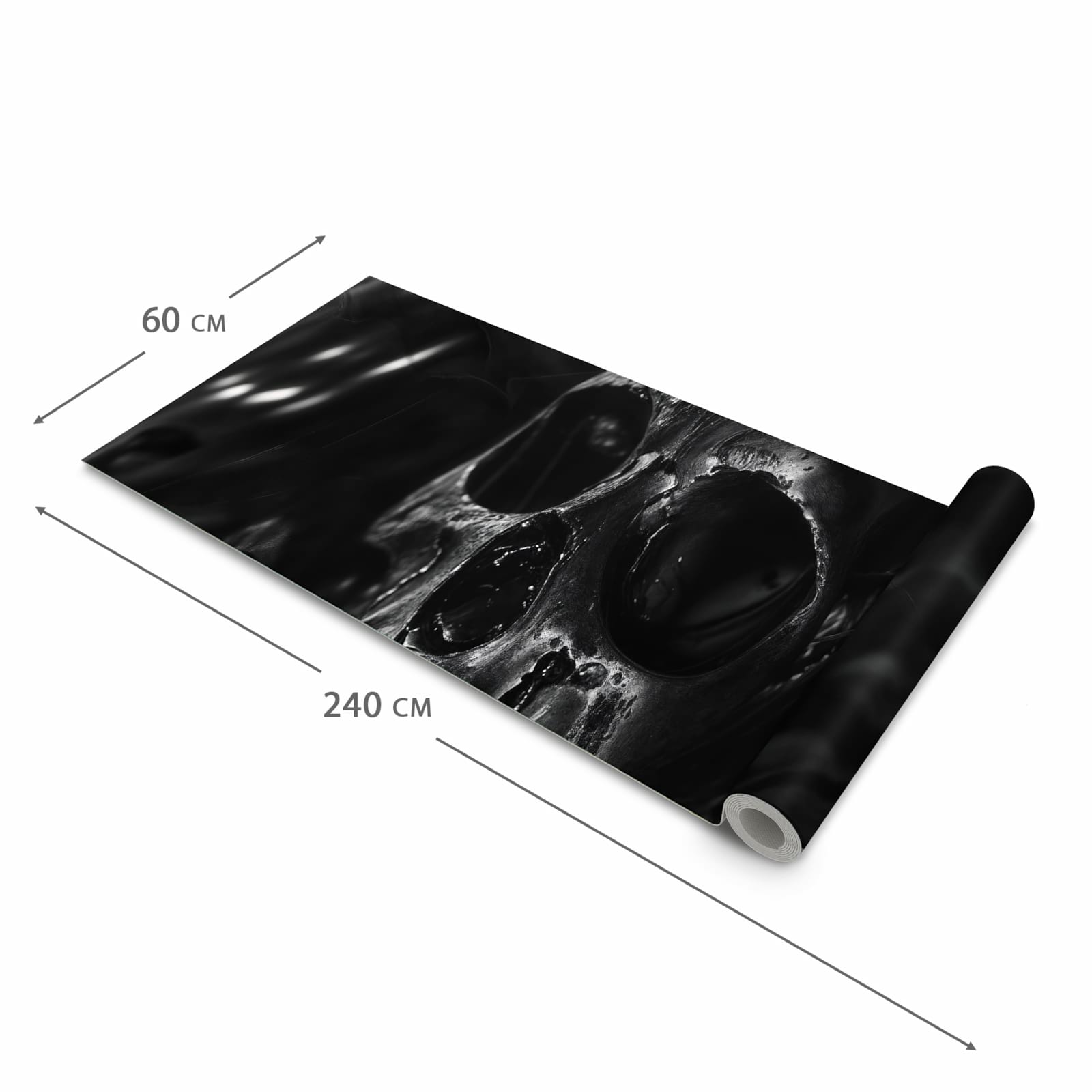Waschbarer Küchenteppich mit Motiv Schädelaufnahme in der Grösse 90x240 cm für Ordnung