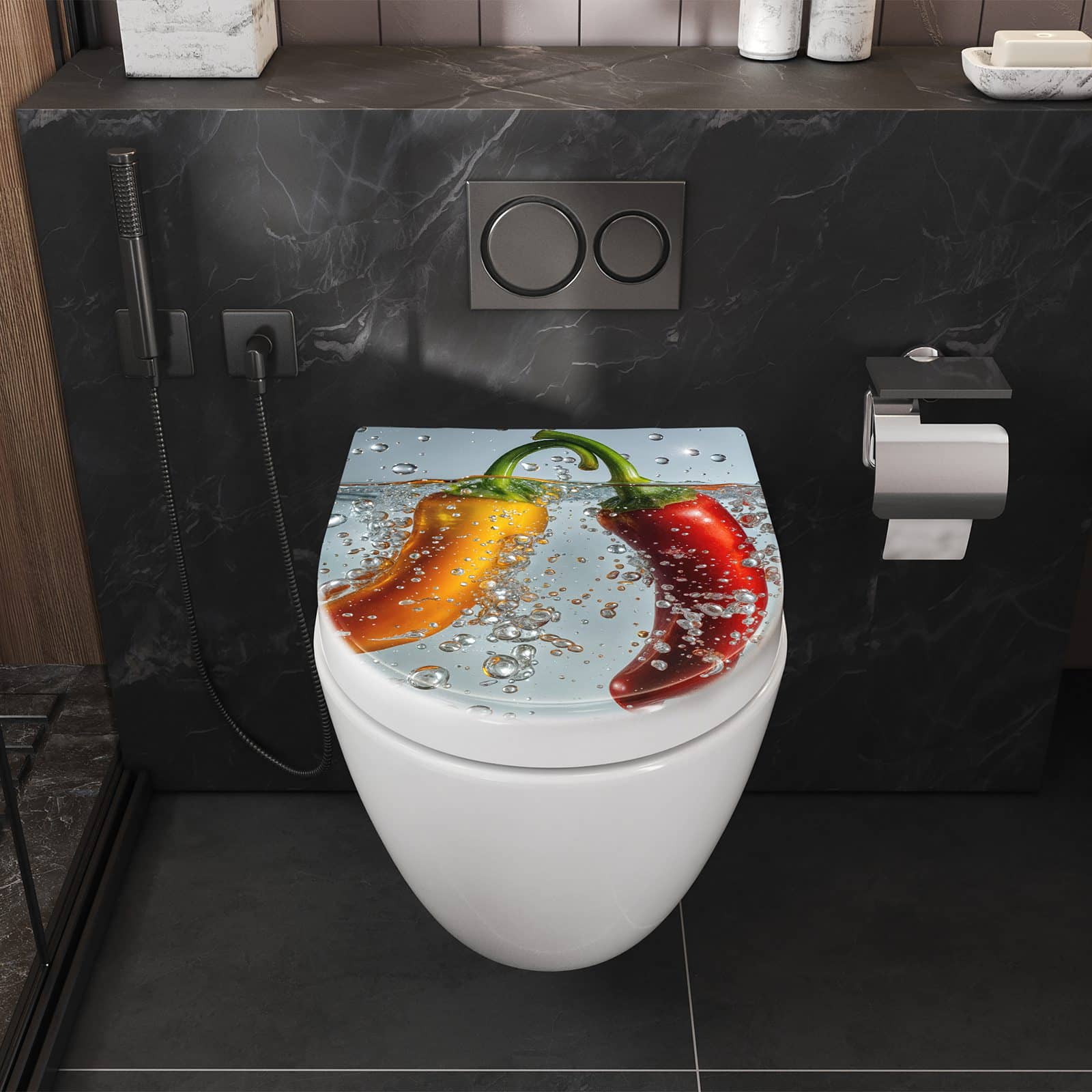 WC-Sitz mit Absenkautomatik In Wasser Paprika