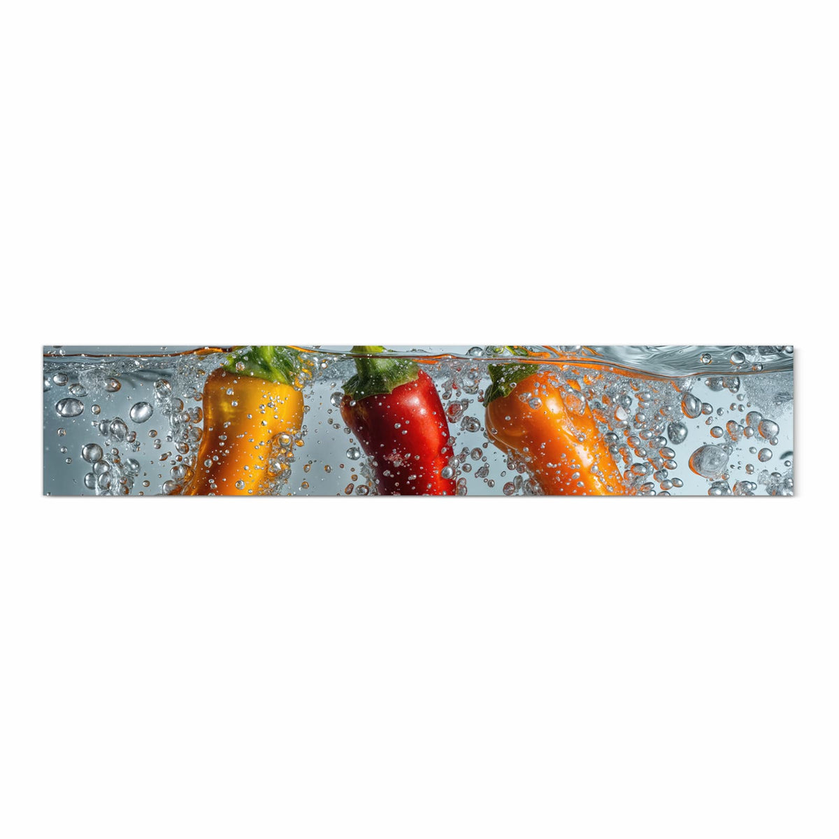 Wasserabweisender Küchenteppich mit Motiv In Wasser Paprika in Frontansicht