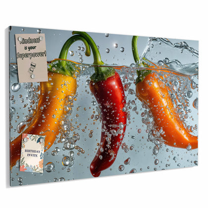Metall Magnettafel mit dem Motiv Spritzige Paprika