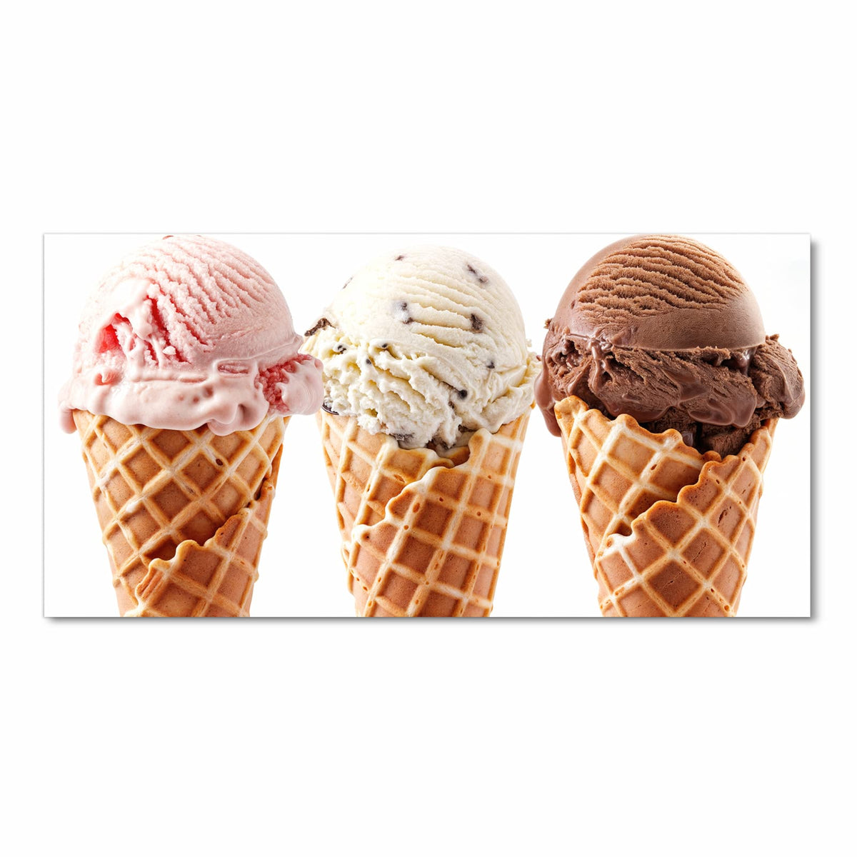 Farbbeständiger Teppich für die Küche mit Motiv Leckeres Eiscreme Trio in Frontansicht