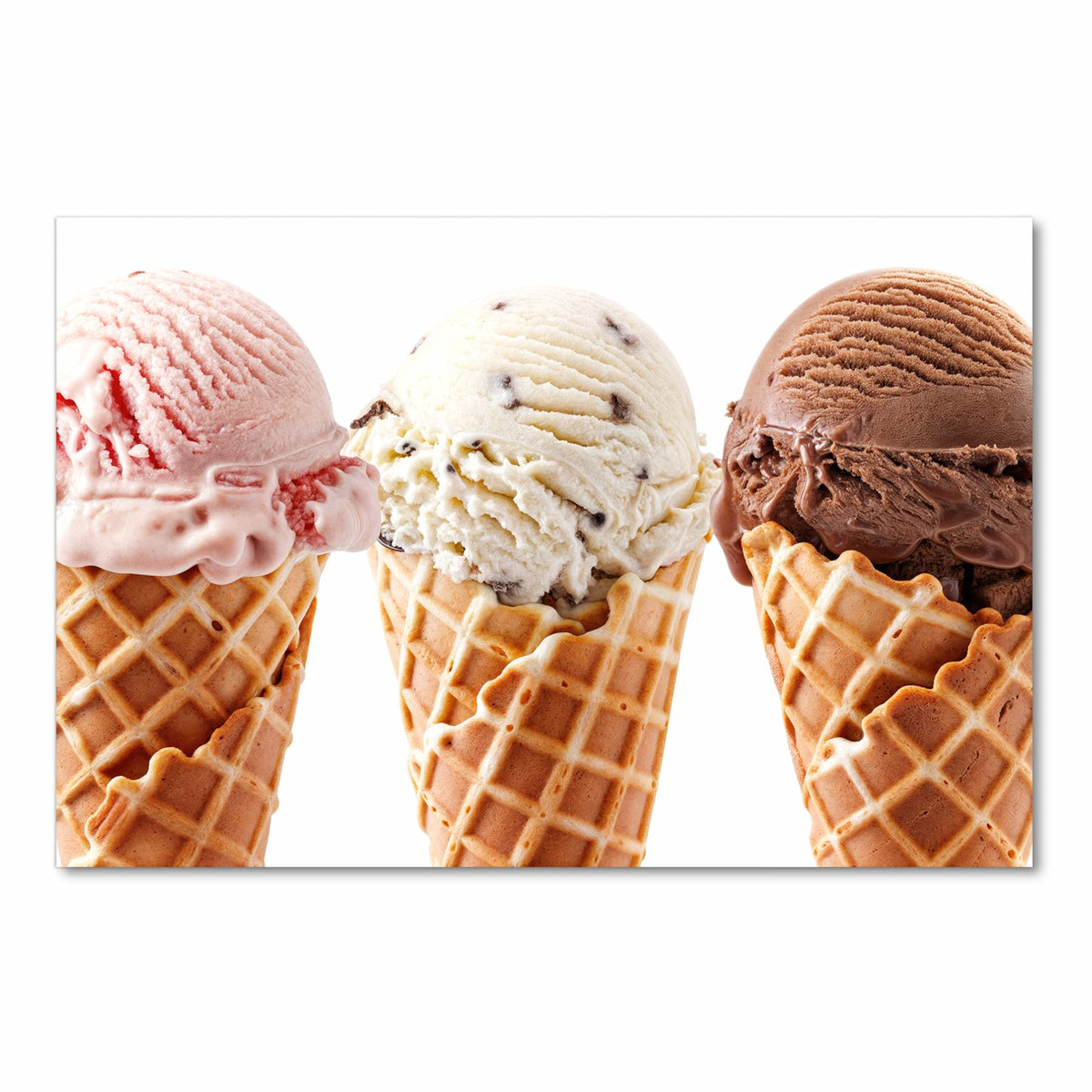 Komfortabler Küchenläufer mit Motiv Leckeres Eiscreme Trio in Frontansicht
