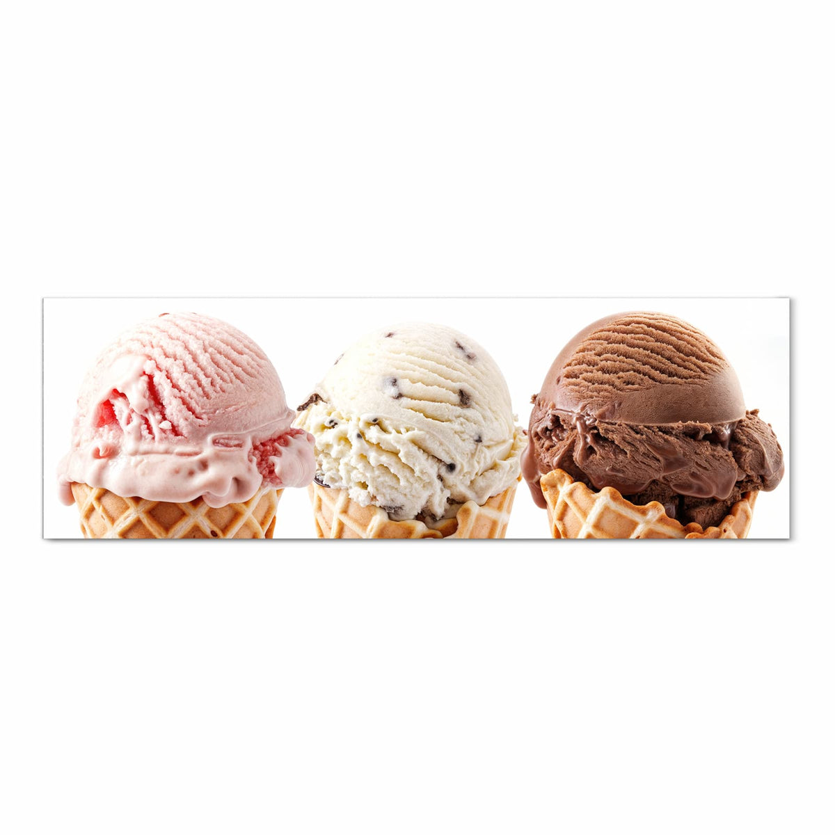 Rutschfester Küchenvorleger mit Motiv Leckeres Eiscreme Trio in Frontansicht