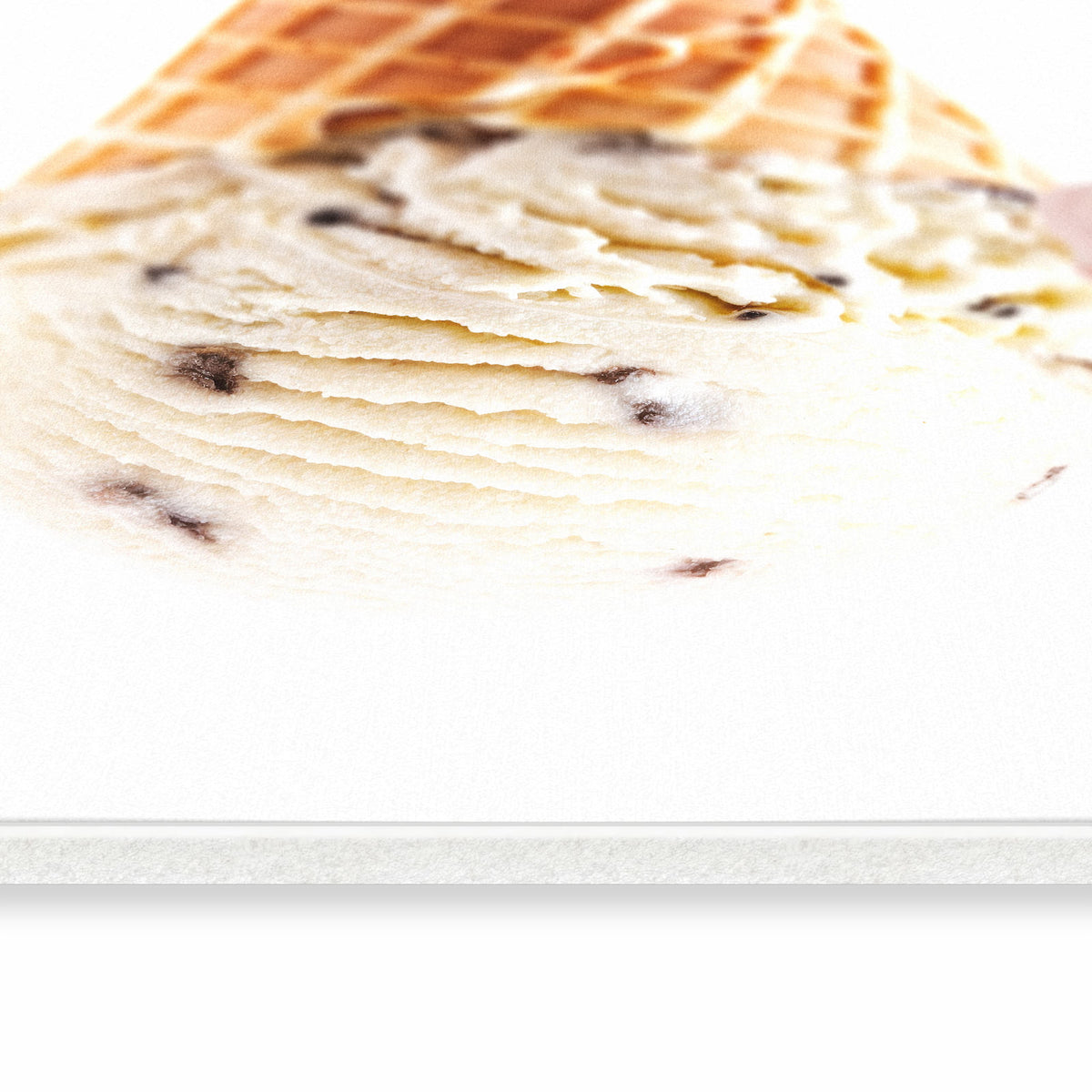 Langlebiger Küchenteppich mit Motiv Leckeres Eiscreme Trio in seitlicher Ansicht