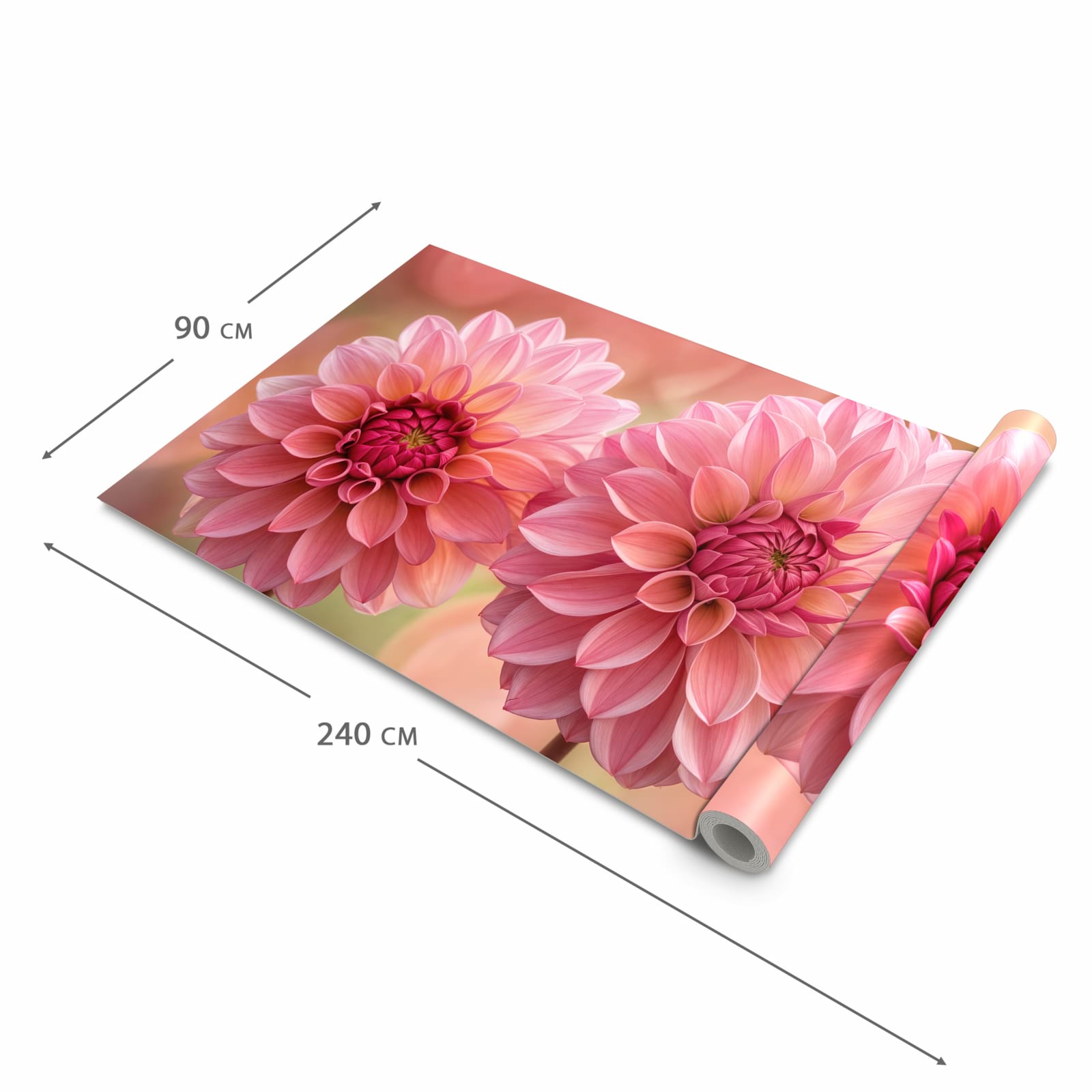 Küchenteppich mit Motiv Drei Blumenblüten in der Grösse 80x300 cm für Ordnung & Übersicht