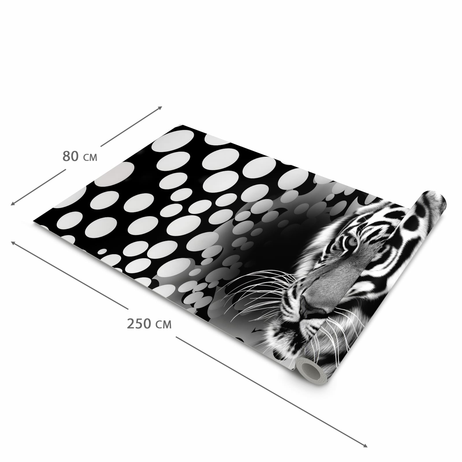 Fleckenresistenter waschbarer Läufer Küche mit Motiv Tigerpunkte in der Grösse 80x300 cm