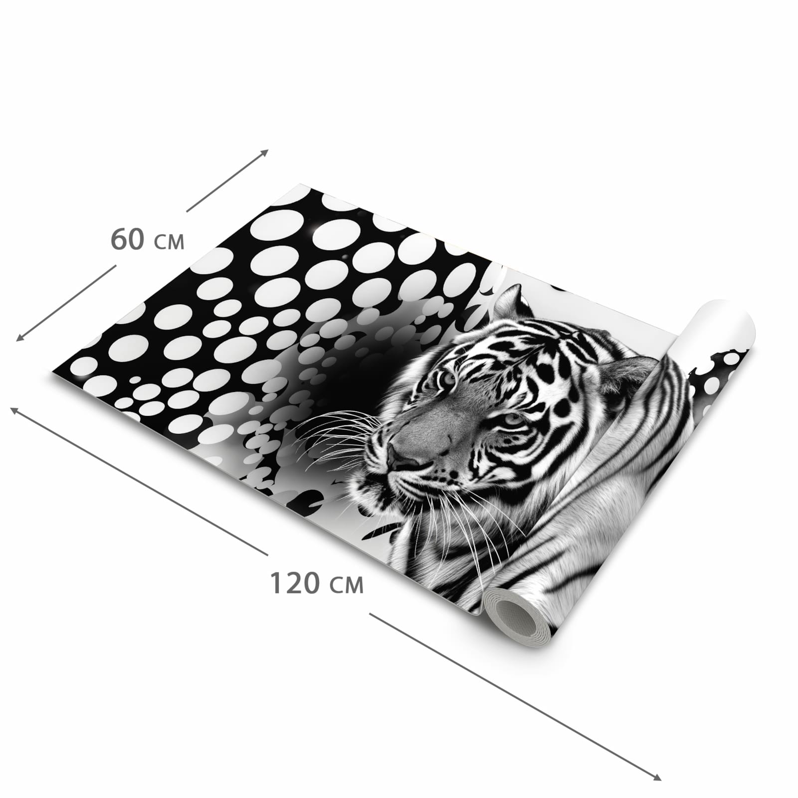 Formstabiler Küchenläufer mit Motiv Tigerpunkte in der Grösse 80x280 cm