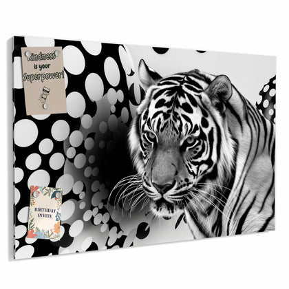 Metall Magnettafel mit dem Motiv Tiger und Kreise