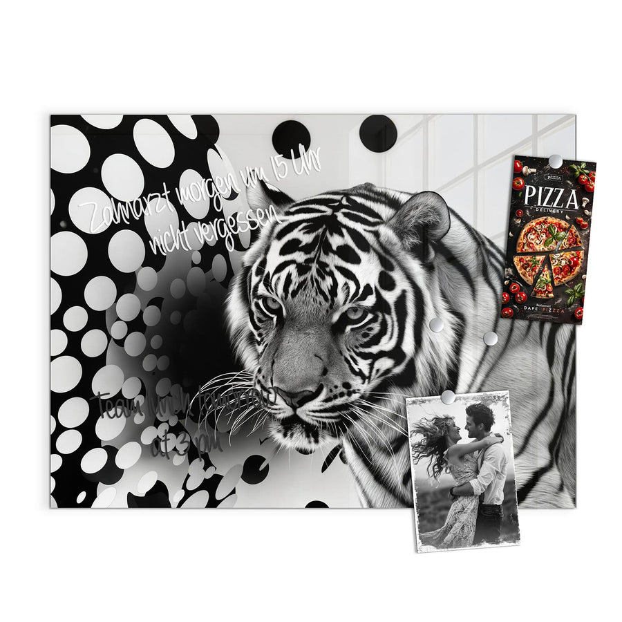 Maße Magnettafel - Tiger und Kreise