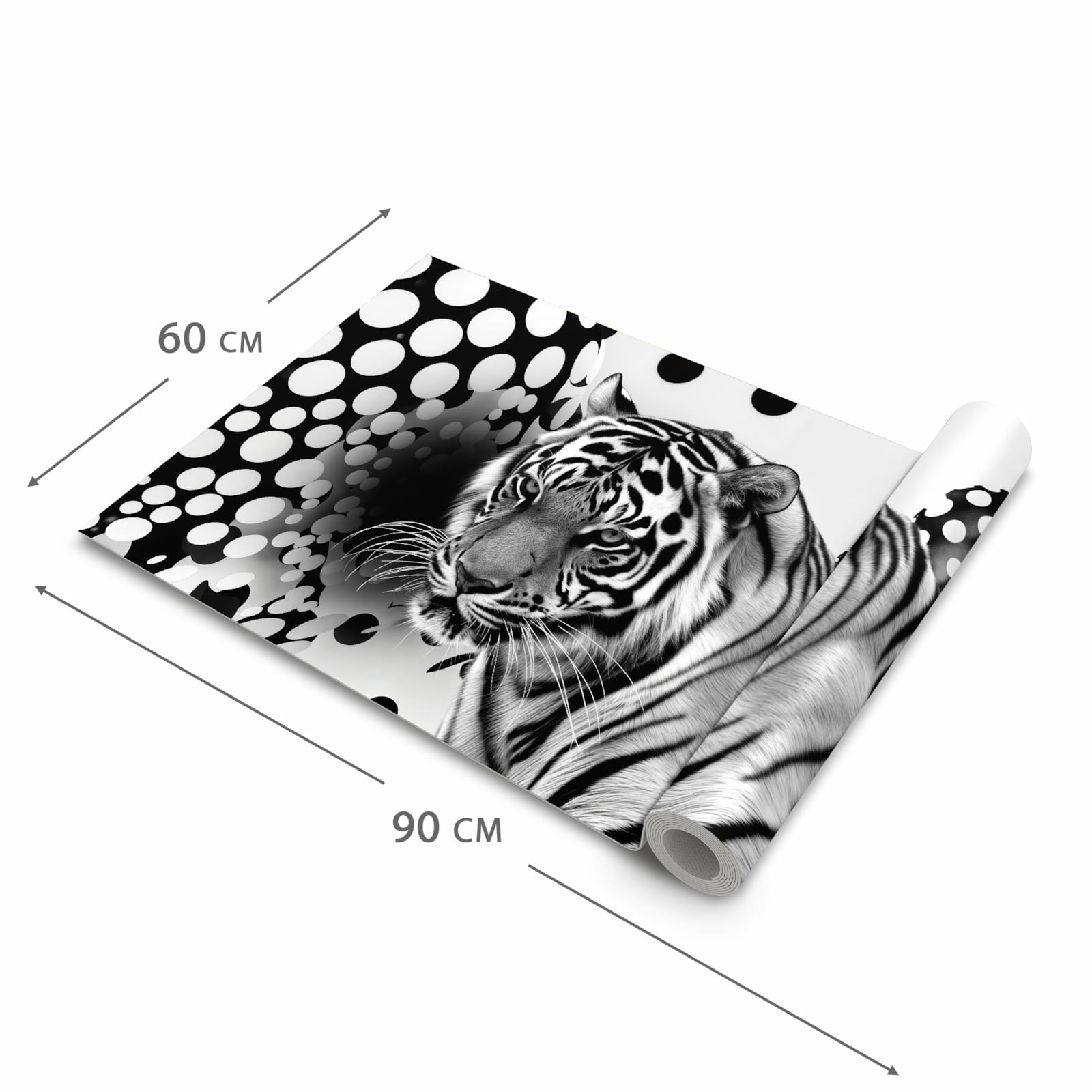 Komfortabler Küchenteppich mit Motiv Tigerpunkte in der Grösse 80x300 cm