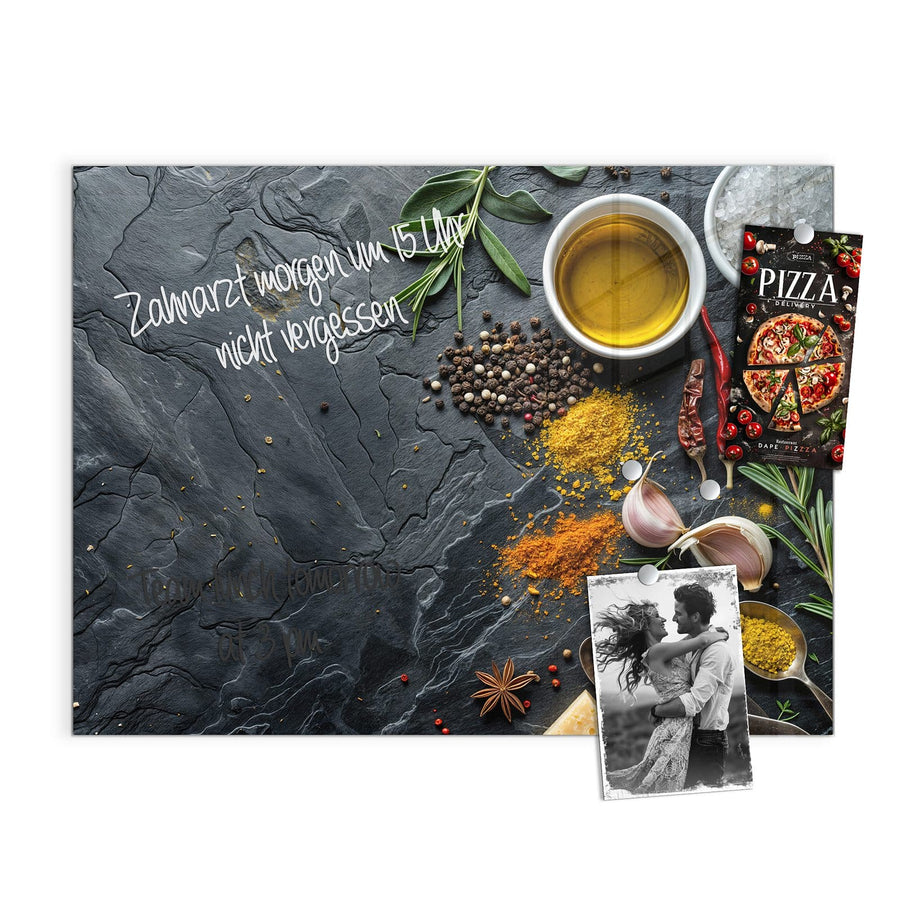Maße Magnettafel - Gewürze und Olivenöl