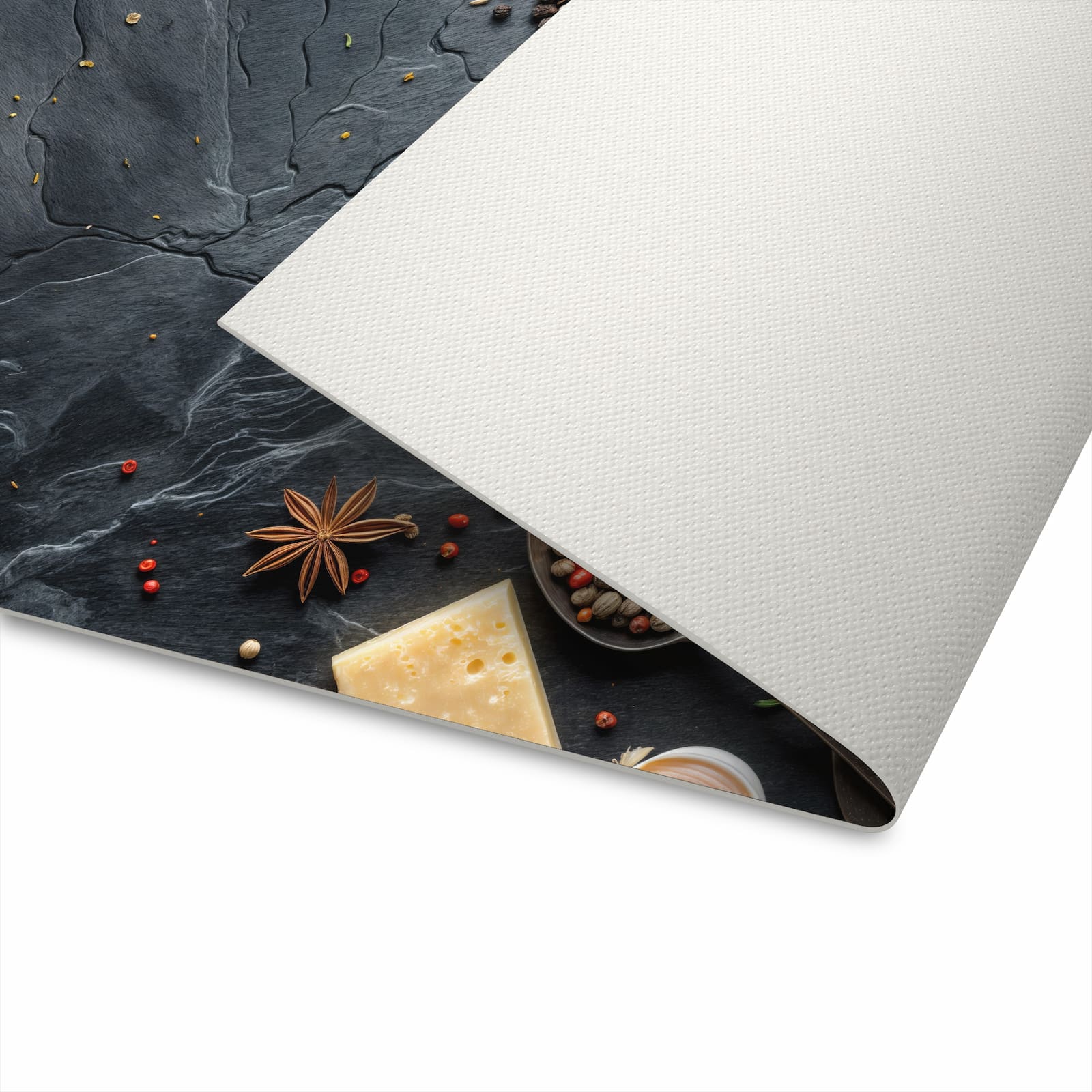 Waschbarer Küchenteppich mit Motiv Küche Zutaten für komfortables Stehen