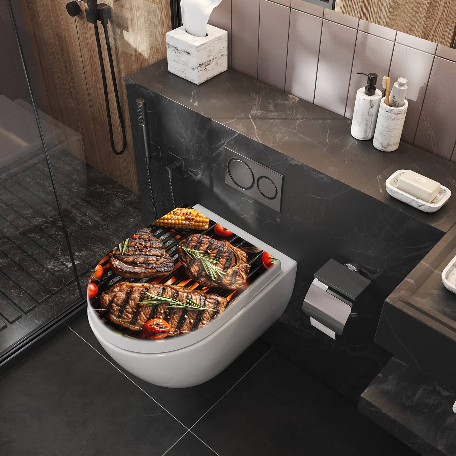 WC-Sitz mit Absenkautomatik Sanfte Grillplatte