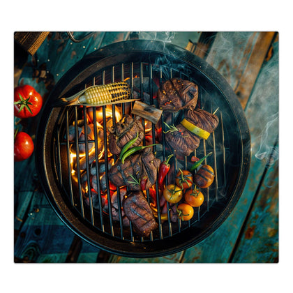 Herdabdeckplatte mit dem Motiv Sommergrillfest