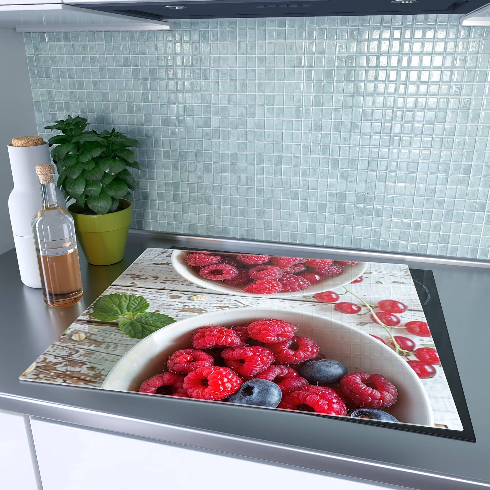 1-teilige Ceranfeld Abdeckplatten mit Himmlische Beeren-Motiv auf dem Ceranfeld