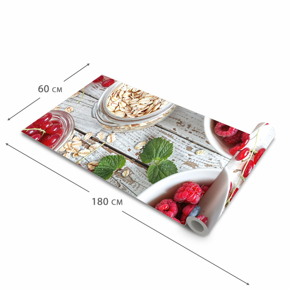 Langlebiger waschbarer Küchenteppich mit Motiv Himmlische Beeren in der Größe 60x120 cm