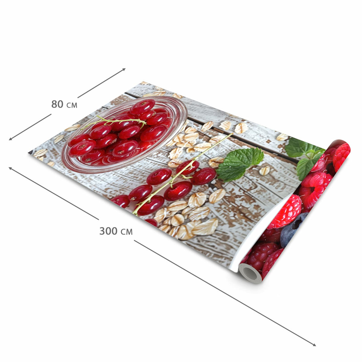 Strapazierfähiger rutschfester Küchenläufer mit Motiv Himmlische Beeren in der Größe 60x120 cm