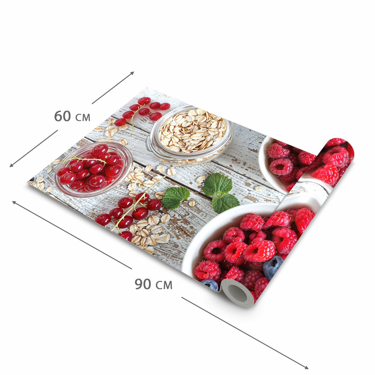 Rutschhemmender Küchenläufer mit Motiv Himmlische Beeren in der Grösse 60x120 cm