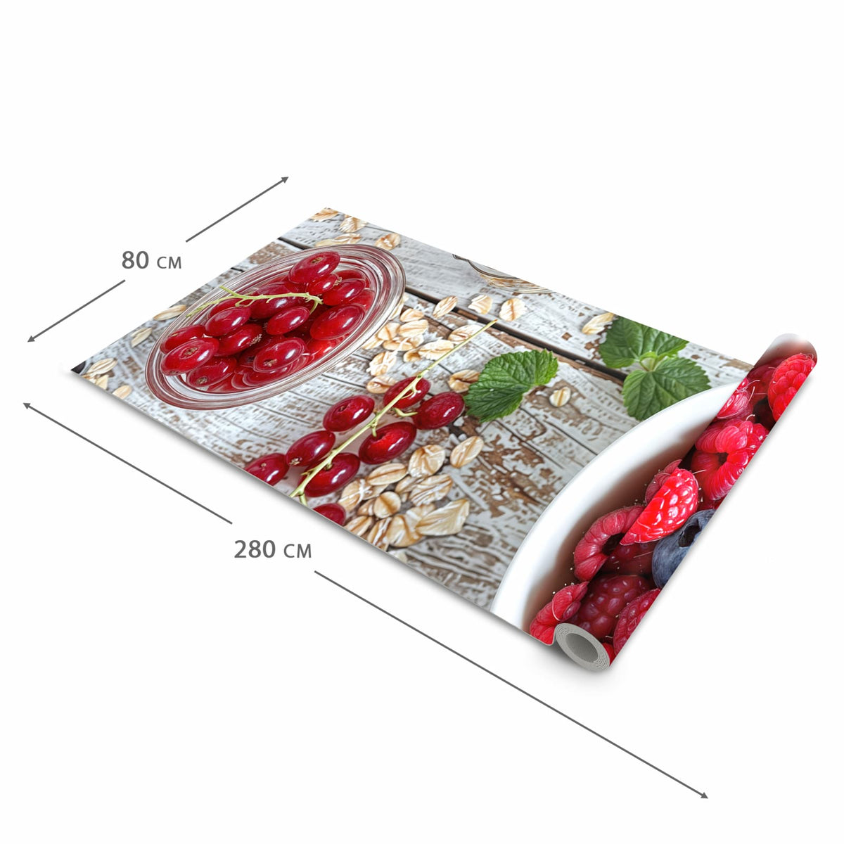 Hygienischer rutschfester Küchenläufer mit Motiv Himmlische Beeren in der Grösse 60x120 cm