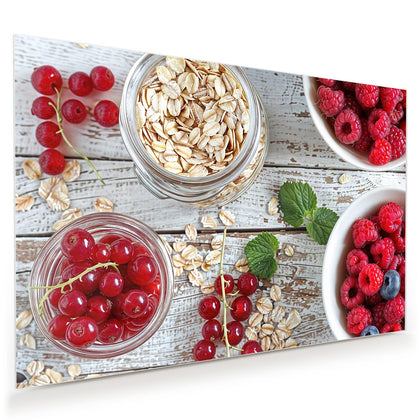 Wandbild mit dem Motiv Beeren und Haferflocken