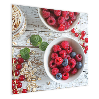 Magnettafel mit dem Motiv Beeren und Haferflocken