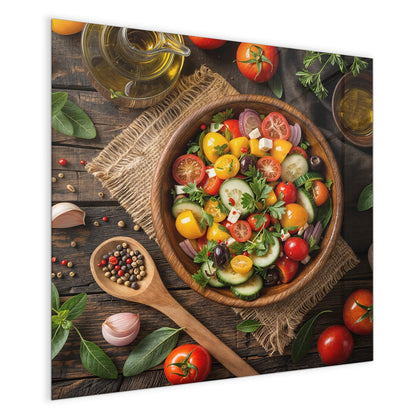 Magnettafel mit dem Motiv Salat in der Holzschale