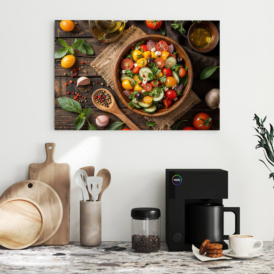 Maße Metall Magnettafel - Salat in der Holzschale