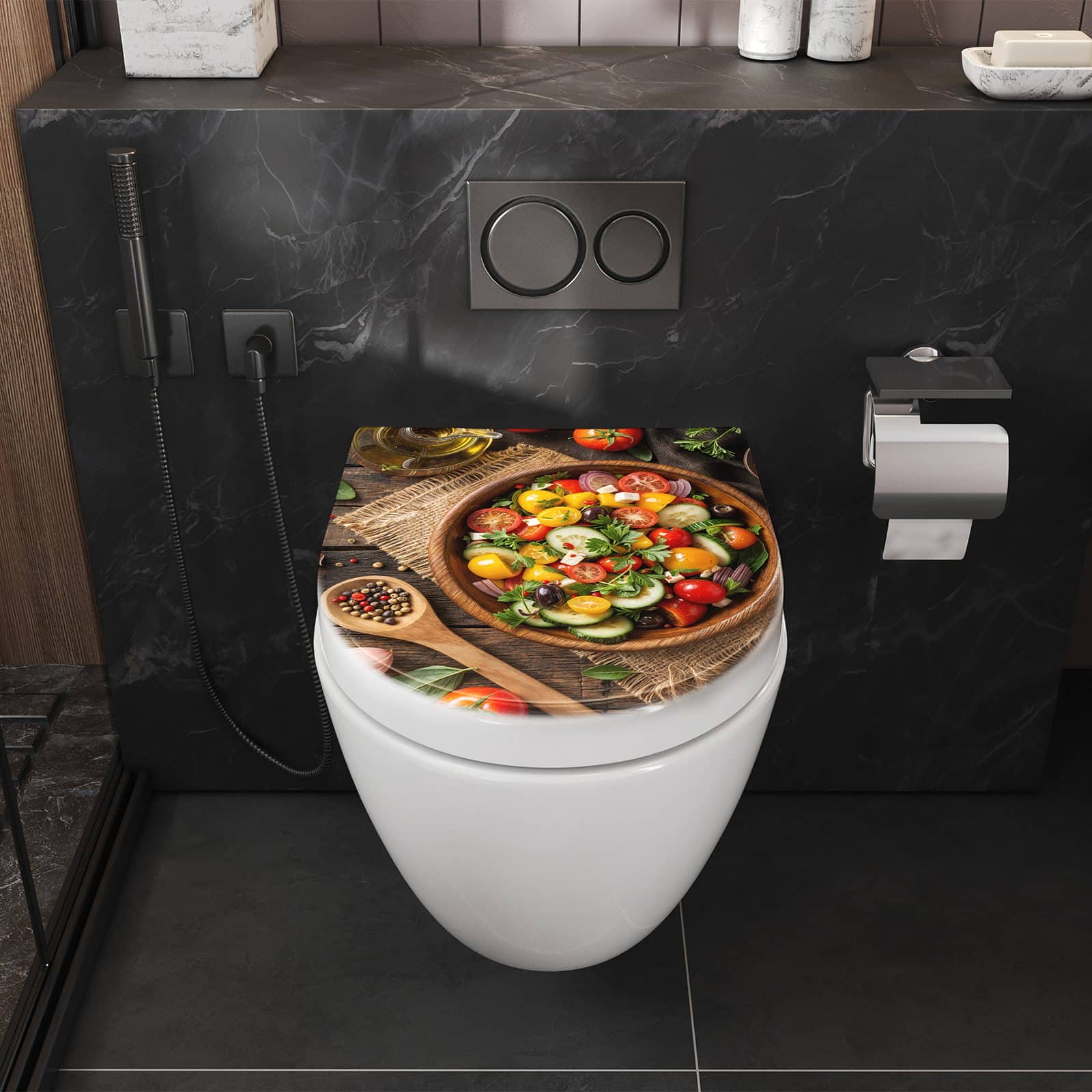 WC-Sitz mit Absenkautomatik Frischer Gemüsesalat