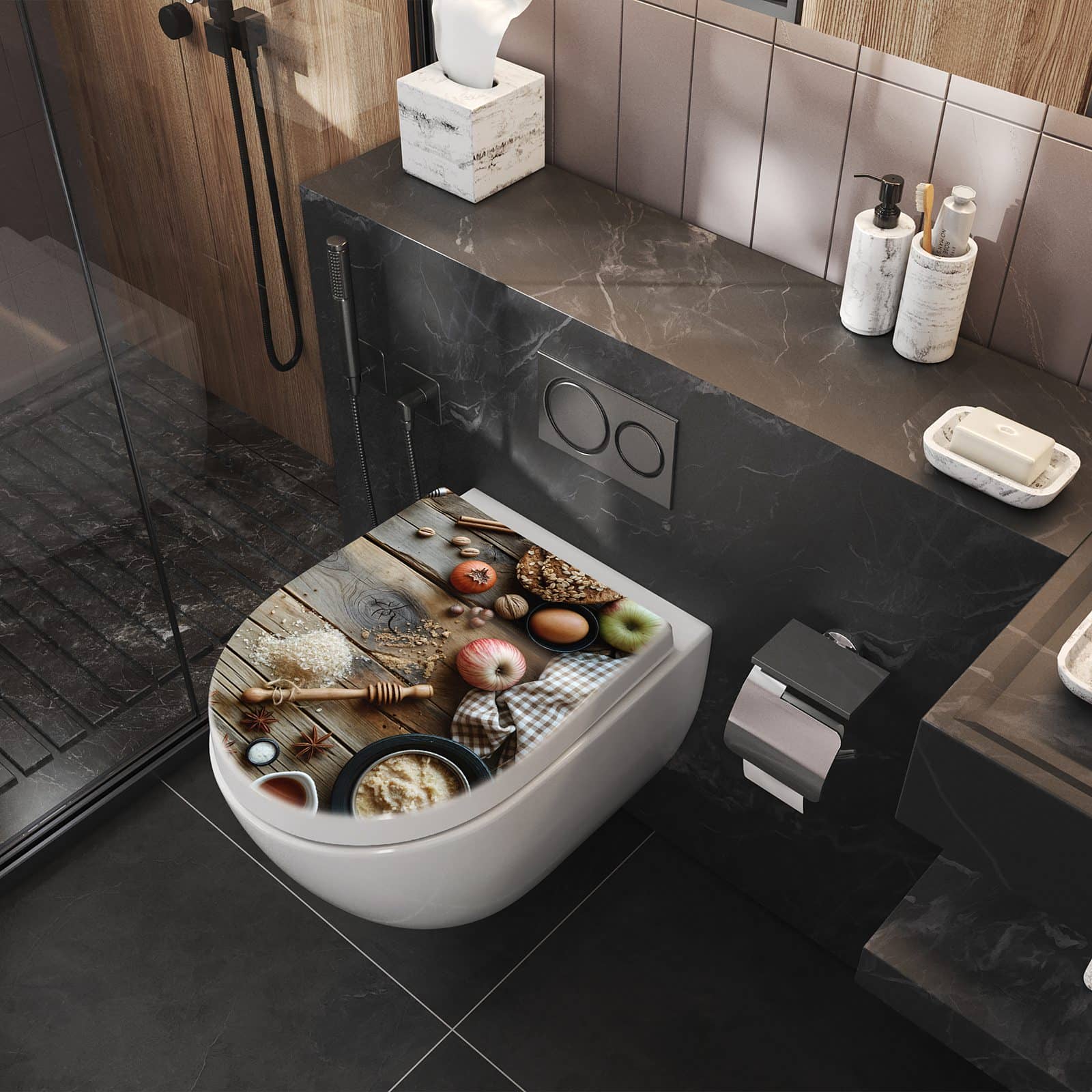 WC-Sitz mit Absenkautomatik Herbstbackzubehör