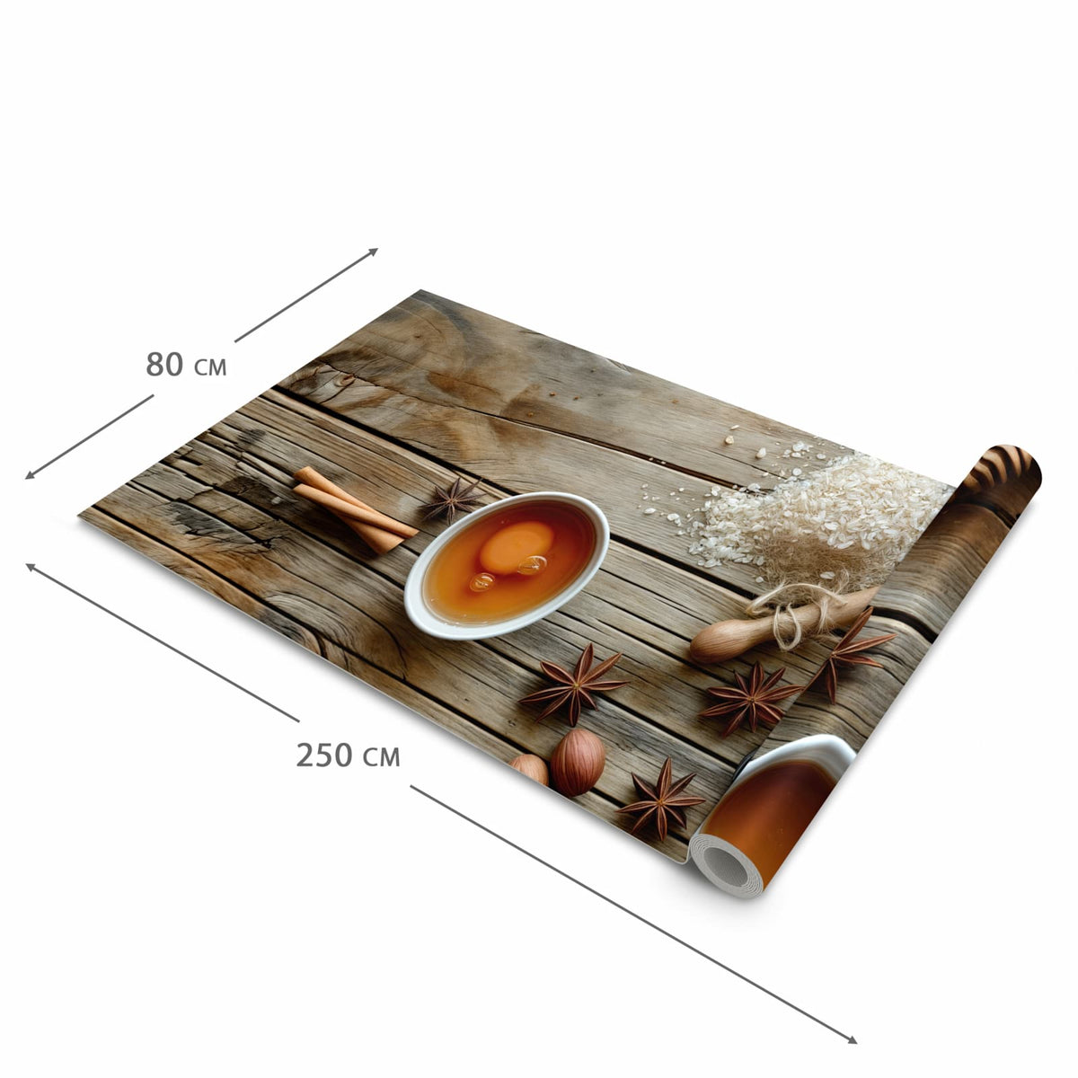 Komfortabler Bodenläufer mit Motiv Herbstbackzubehör in der Grösse 90x240 cm