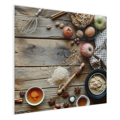 Magnettafel mit dem Motiv Backzutaten im Herbst