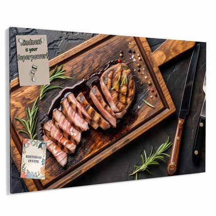 Metall Magnettafel mit dem Motiv Steak in Scheiben