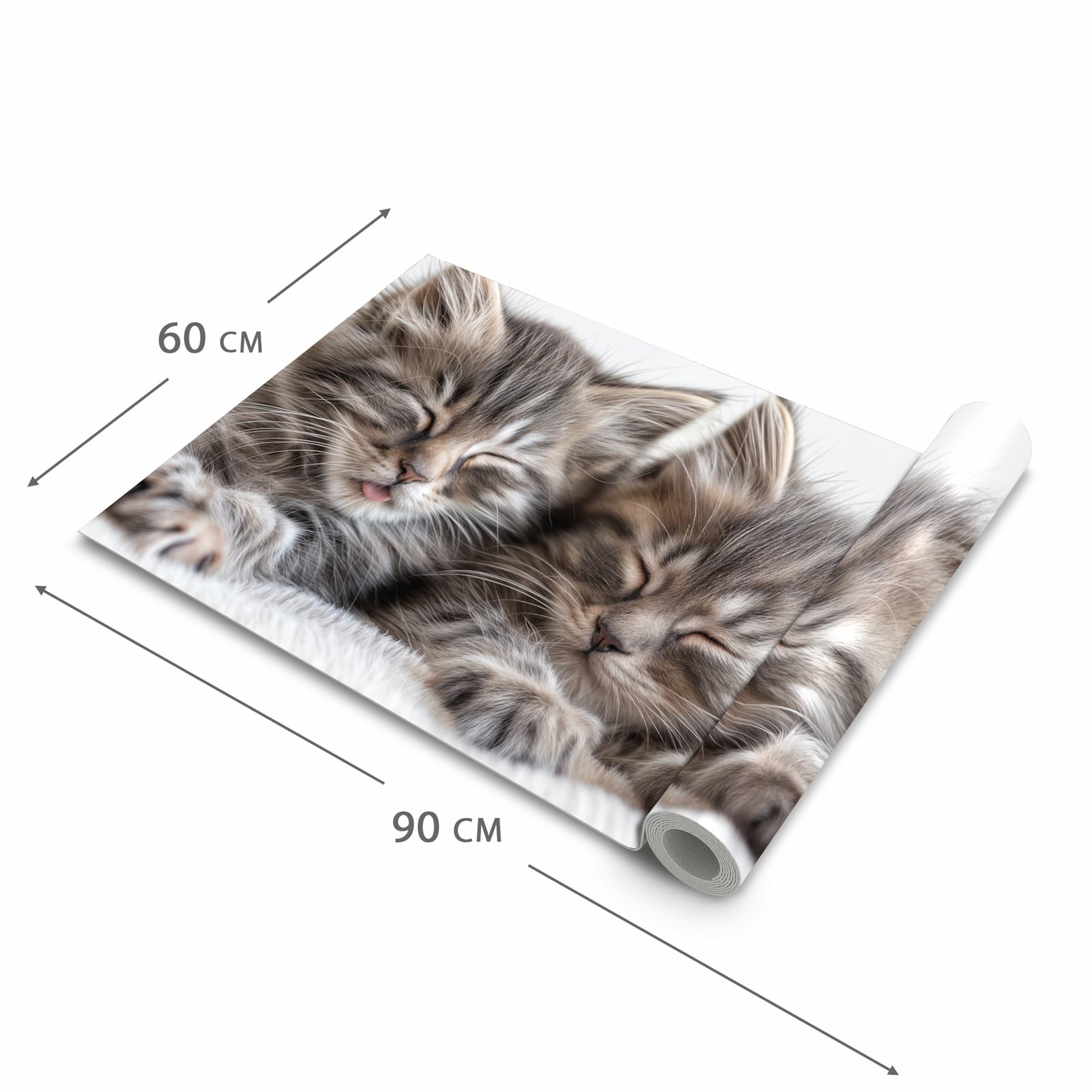 Abriebfester Küchenläufer mit Motiv Schlafende Kätzchen in der Grösse 90x180 cm