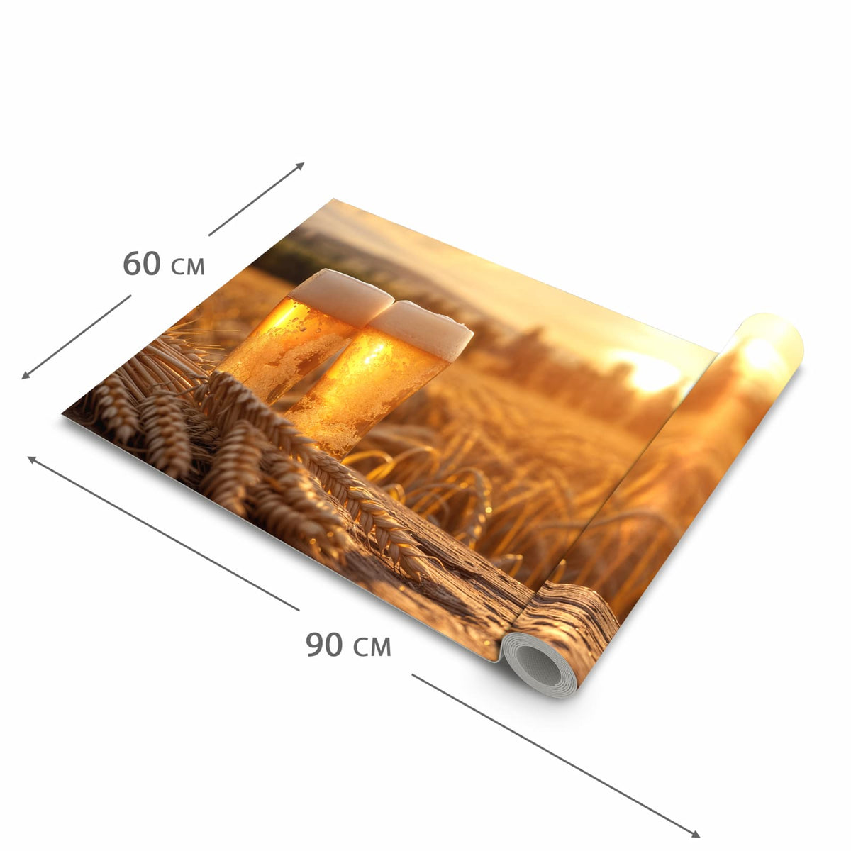 Strapazierfähiger Bodenläufer mit Motiv Sonnenuntergangsbecher in der Grösse 80x300 cm