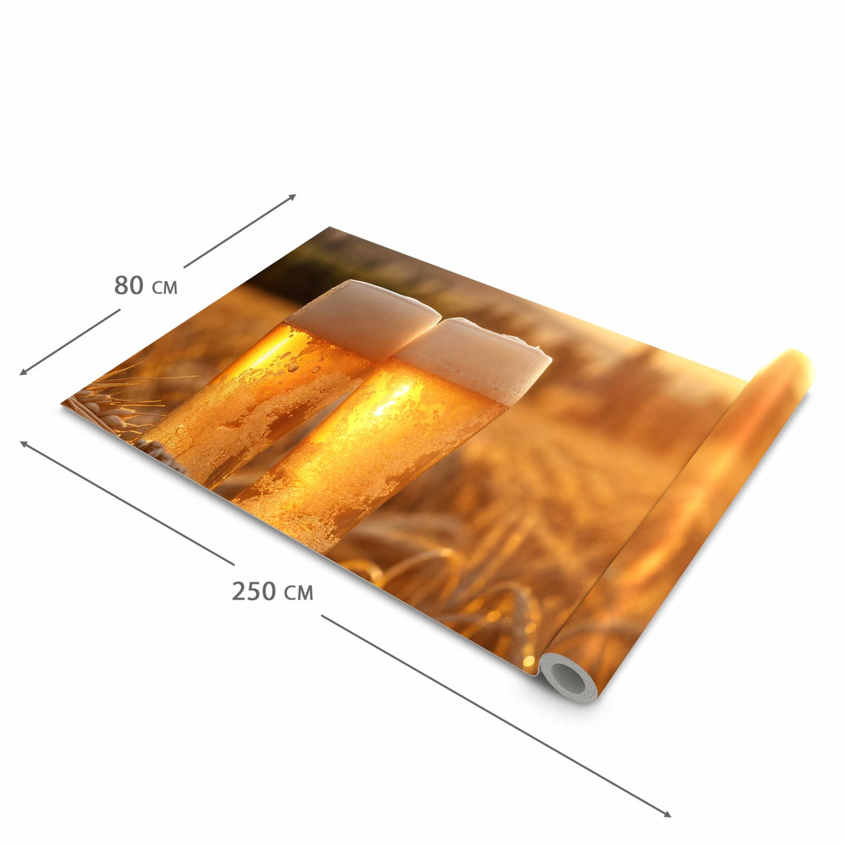 Langlebiger Küchenteppich mit Motiv Sonnenuntergangsbecher in der Grösse 80x300 cm