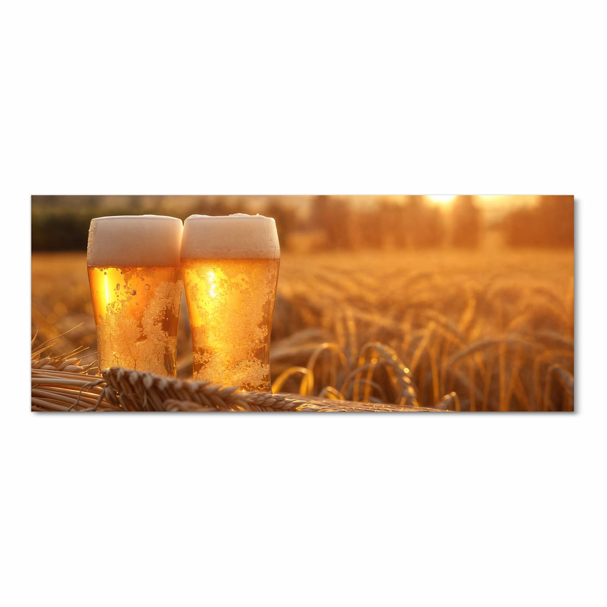 Langlebiger Küchenläufer mit Motiv Sonnenuntergangsbecher in Frontansicht