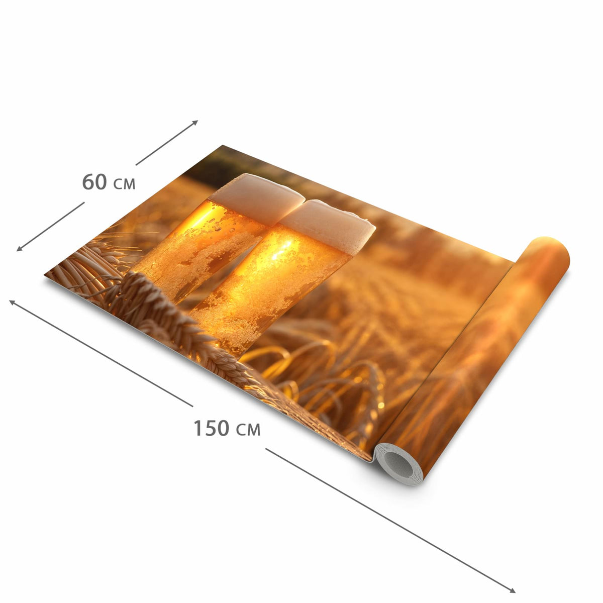 Komfortabler rutschfester Teppich mit Motiv Sonnenuntergangsbecher in der Grösse 80x300 cm