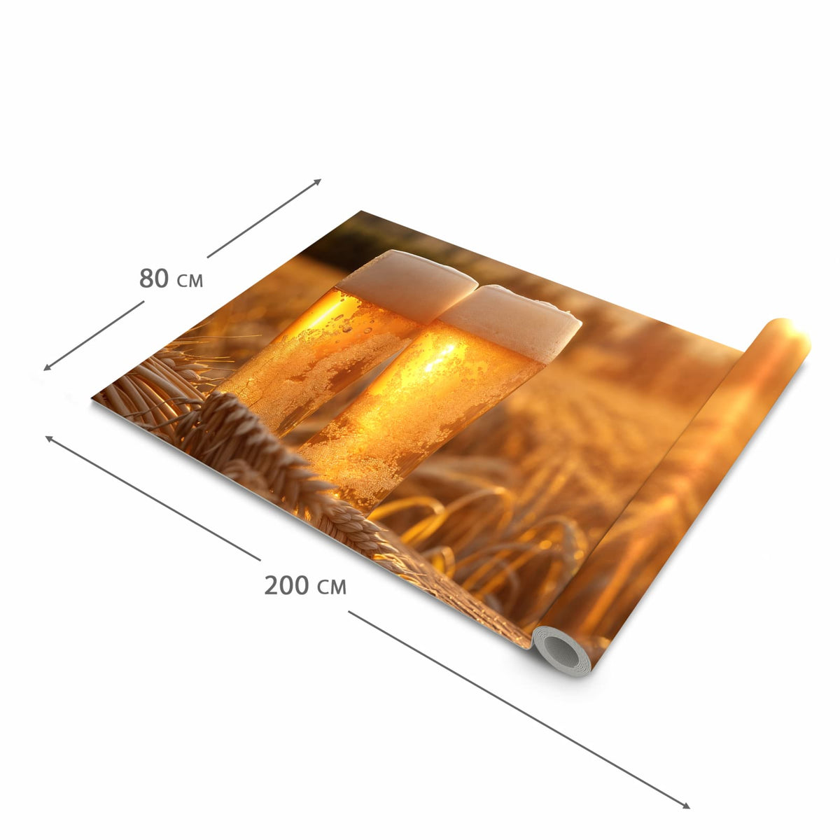 Waschbarer Bodenläufer Teppich mit Motiv Sonnenuntergangsbecher in der Grösse 80x300 cm