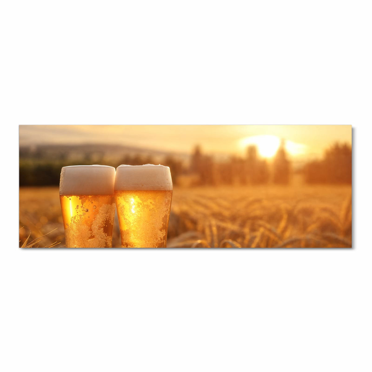 Waschbarer langer Teppich mit Motiv Sonnenuntergangsbecher in Frontansicht