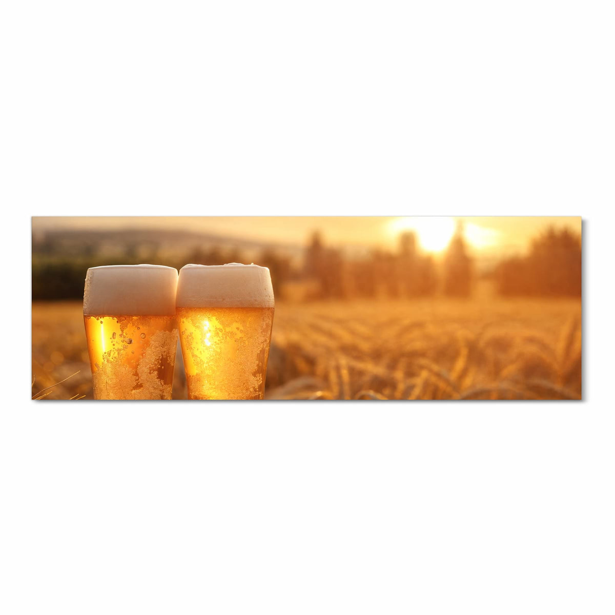 Flacher Küchenteppich mit Motiv Sonnenuntergangsbecher in Frontansicht